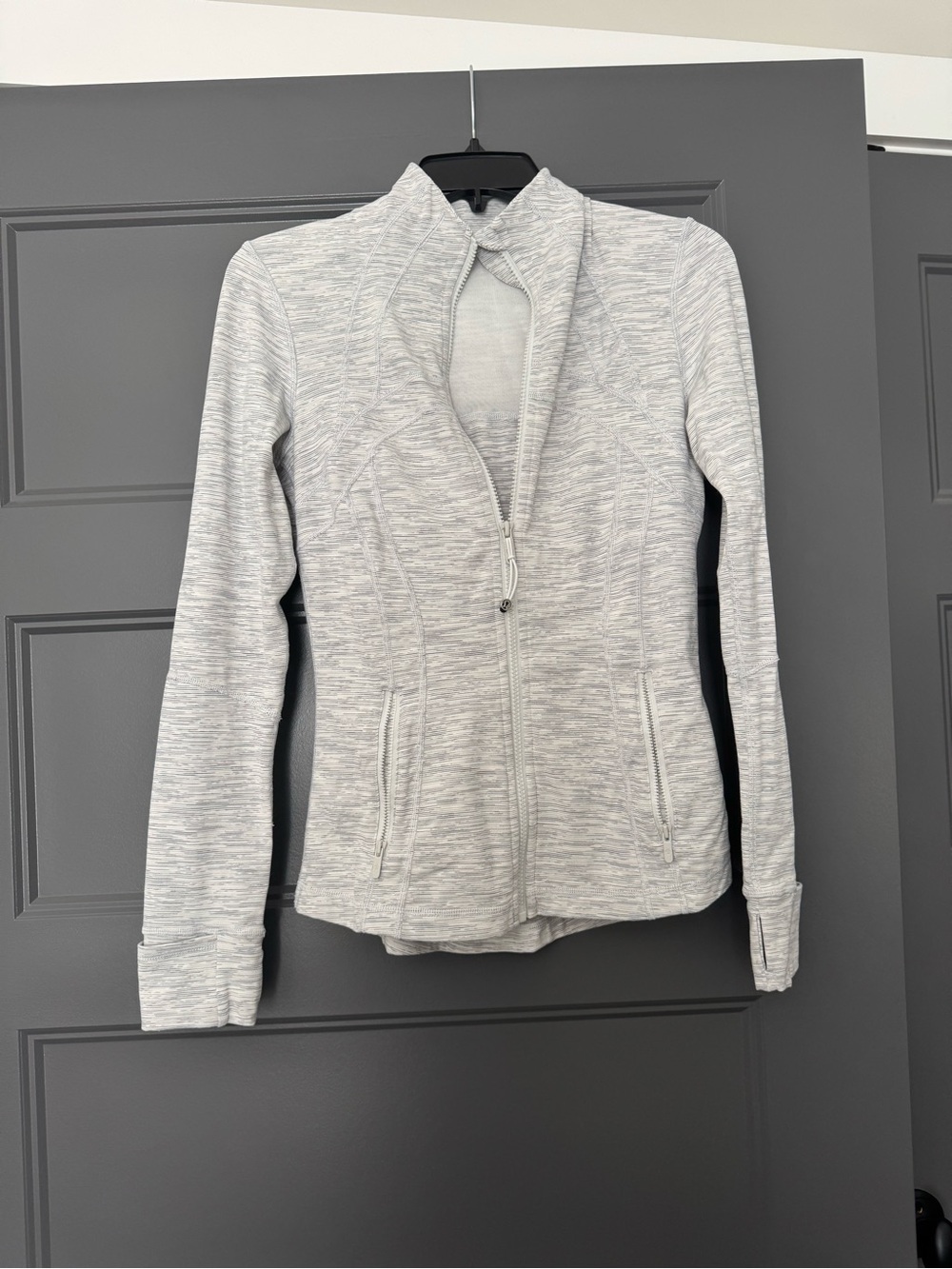lululemon athletica Heathered Light Gray Zip-Up Utility Jacket
